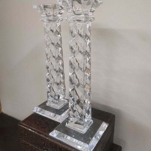 Rogaska crystal candlesticks new, set of 2, Monaco series