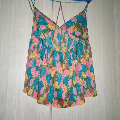 Floral blouse used, size L, with matching pants set