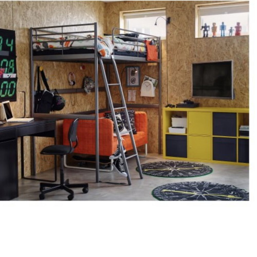 IKEA loft bed set with desk and stairs like new