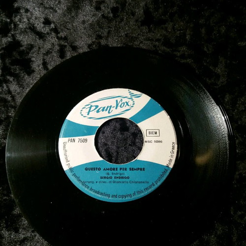 Sergio Endrigo Questo amore per sempre 7" used, Latin