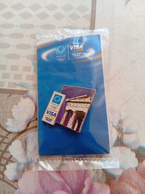 Olympic pin like new with Parthenon design by VISA
