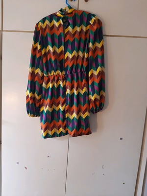 Multicolor dress new with shoulder pads five fashion