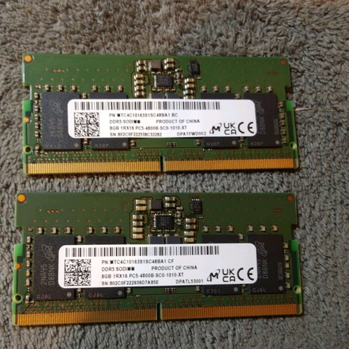 16GB DDR5 4800MHz Sodimm Memory Micron like new