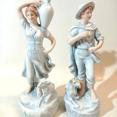 Pair of prewar Royal Dux porcelain figurines used