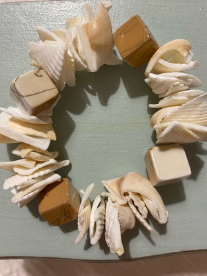 Summer bracelet with shells like new, white