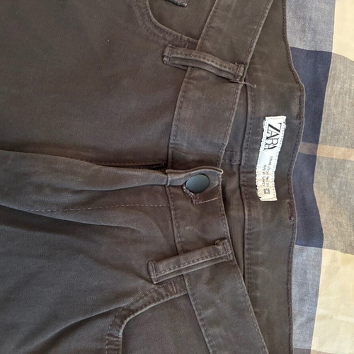 Zara pants no 31 grey elastic velvet fabric new