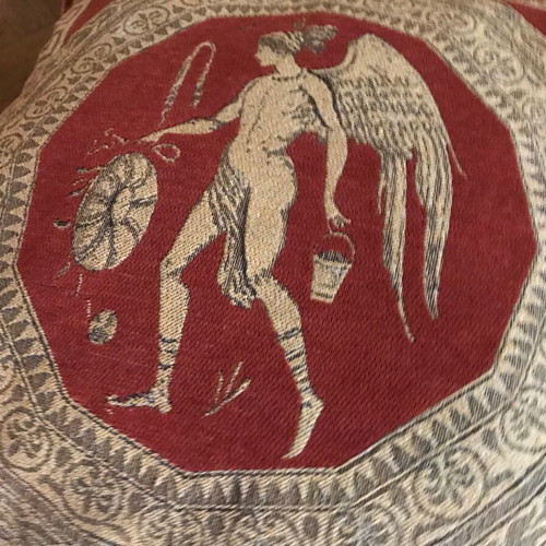 Large decorative pillow retro vintage antique unused