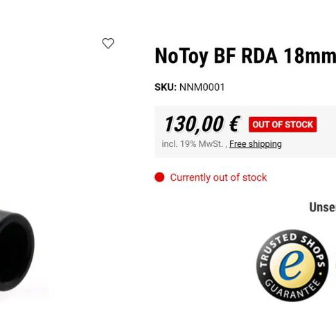 NoToy 18mm BF RDA atomizer like new, NoName Mods