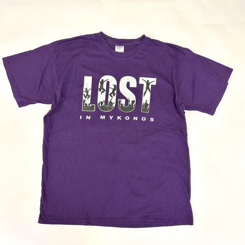 T-shirt Mykonos used, cotton, purple, size XL