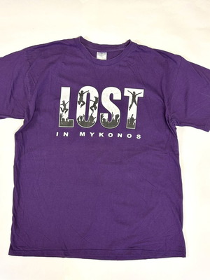T-shirt Mykonos used, cotton, purple, size XL