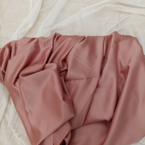 Satin fabrics from Italy new, muted salmon color