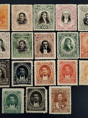 Ecuador classic mint postage stamps, lot