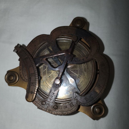 Brass Sundial with Compass new vintage nautical decoration
