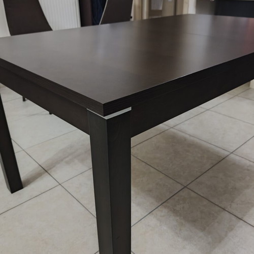 Dining set with six chairs used, extendable wenge color