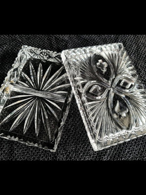 Violetta Crystal Playing Card Case Handmade Vintage New