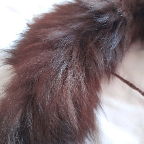 Fox fur collar like new, brown, 125cm length