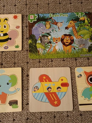 Wooden puzzles used, baby and kids jungle design