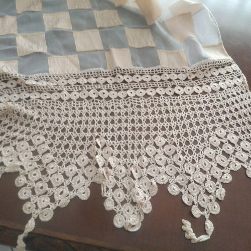 Tzevres handmade lace on beautiful fabric new