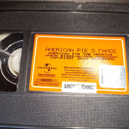 American Pie The Wedding VHS tape used with cover and subtitles