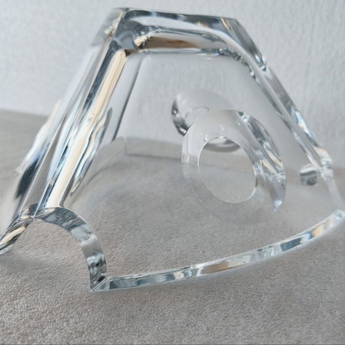 Crystal bowl and 2 ashtrays set new, heavy construction