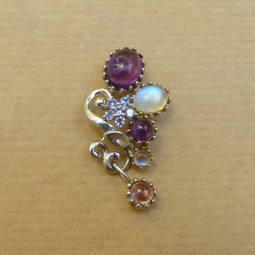 925 Silver pendant with semi-precious stones