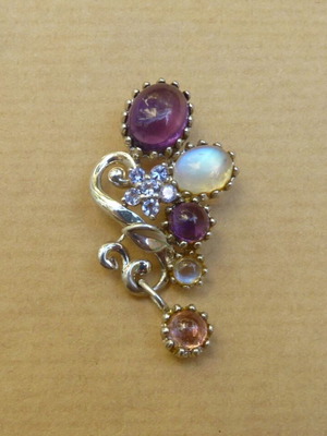 925 Silver pendant with semi-precious stones
