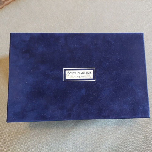 Dolce & Gabbana Velvet Toiletry Bag New, Black and Blue