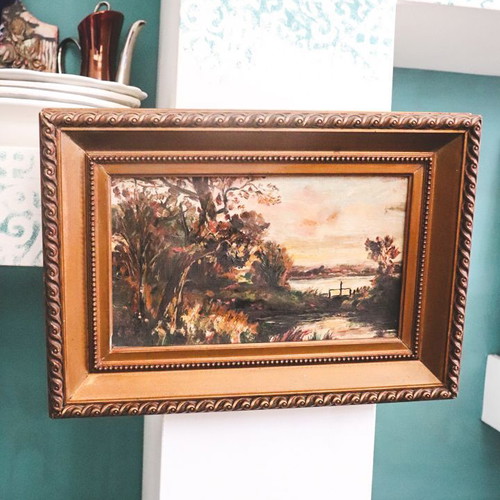 Landscape painting used, mid-20th century