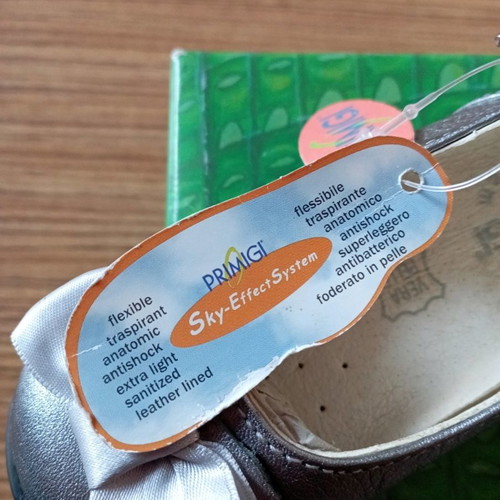 Leather children's ballerinas for girl -silver no.21