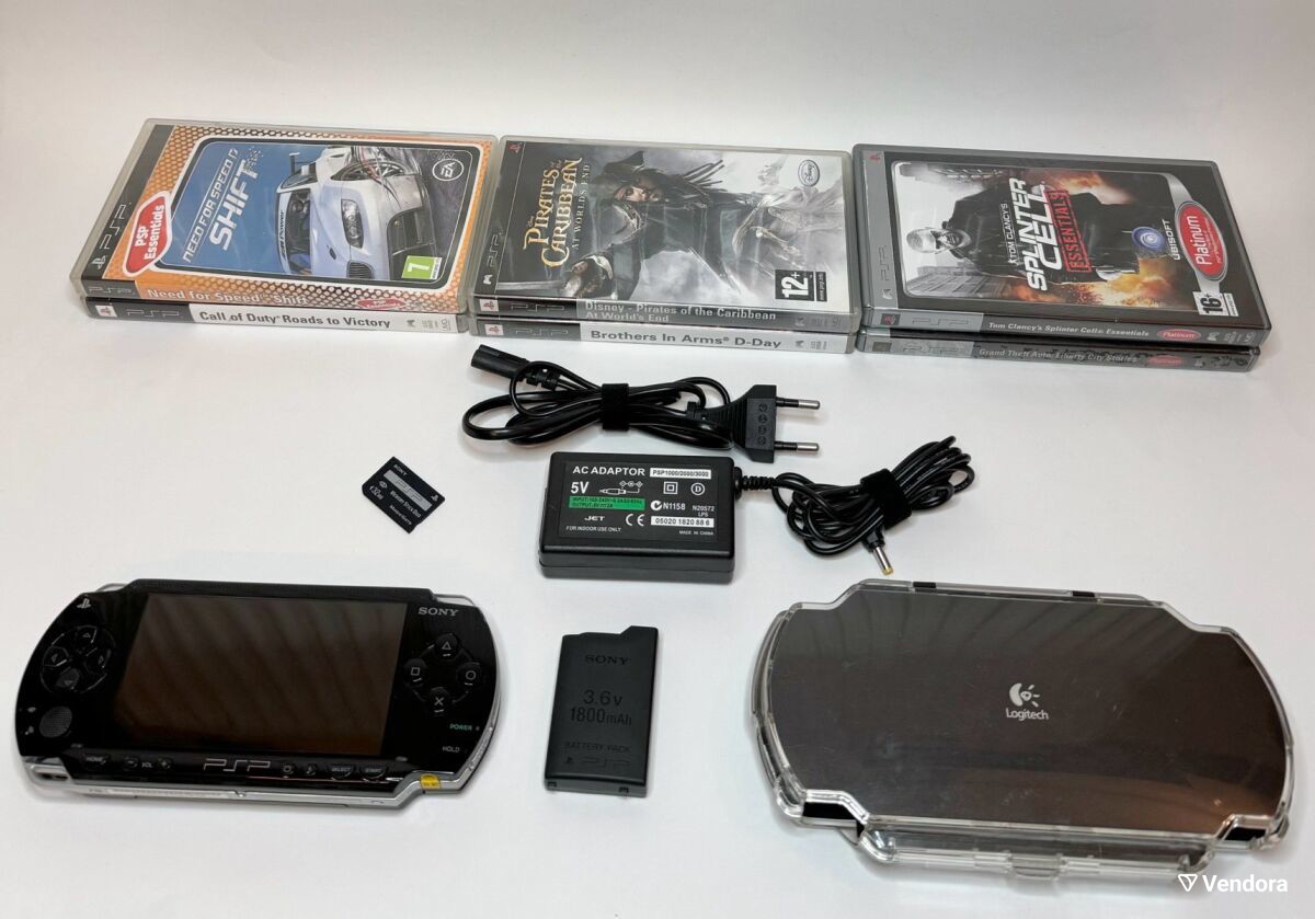 PSP 1004 + 6 GAMES + ΘΗΚΗ + MEMORY +… - € 105,00 - Vendora