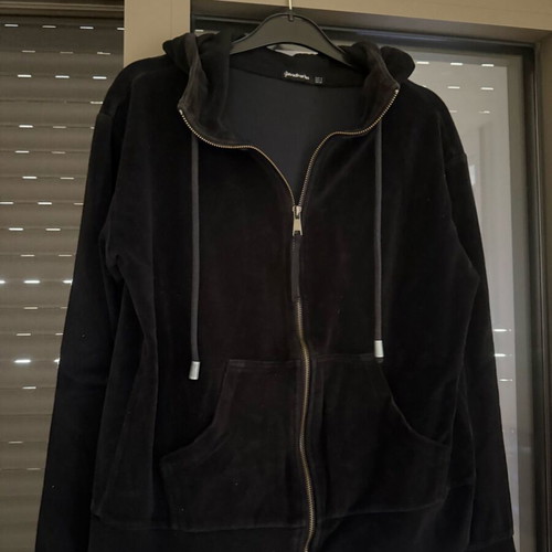 Stradivarius Jacket Black Velour Like New
