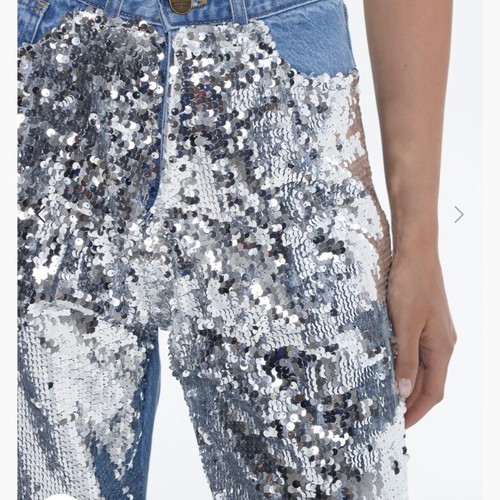 Jean pants Sac & Co new with silver sequins, size M