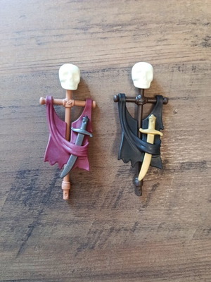 Playmobil pirate base with skull, sword, and cape new