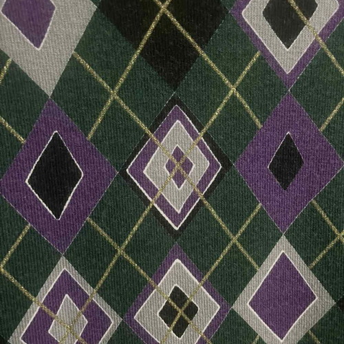 Batik dress one size with geometric pattern in green and purple, new