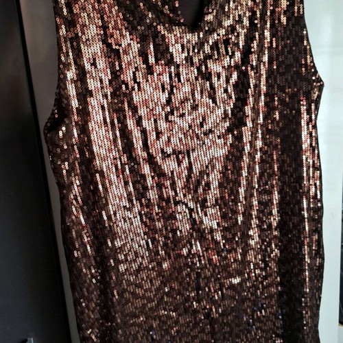 Mini sequin dress like new, brown and gold, size M