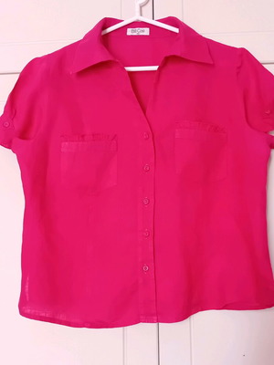 Bill Cost fuchsia short-sleeve shirt like new, 100% linen