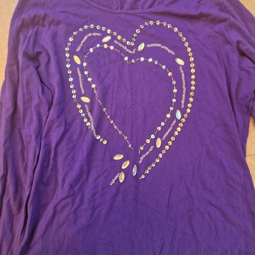 Top embroidered with beads like new, size XXL