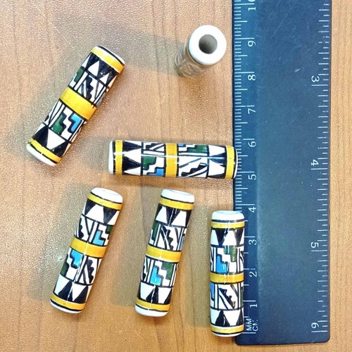 Ceramic beads new, set of 50 pieces, size 4x1 cm