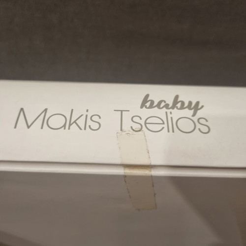 Makis Tselios baby bedding set with teddy bear moon design, pink