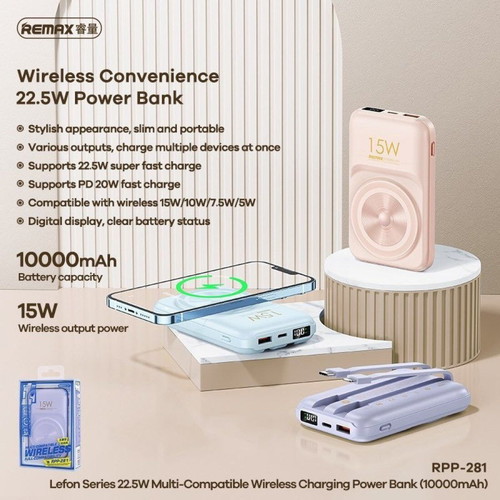 Remax MagSafe Powerbank 10,000 mAh purple, blue RPP-281 new