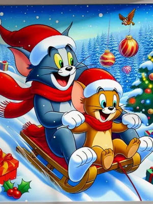 Diamond painting "Tom and Jerry" new, 30×30 set