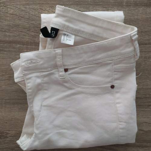 H&M White Elastic Women's Jeans used, size EUR 36