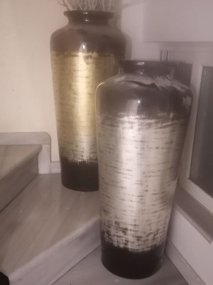 Πλαστικά βάζα σαν καινούργια, σετ δύο, ύψος 1,29 μ.
