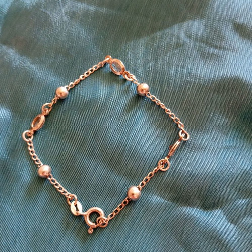 Silver hand chain like new with silver beads and crystals
