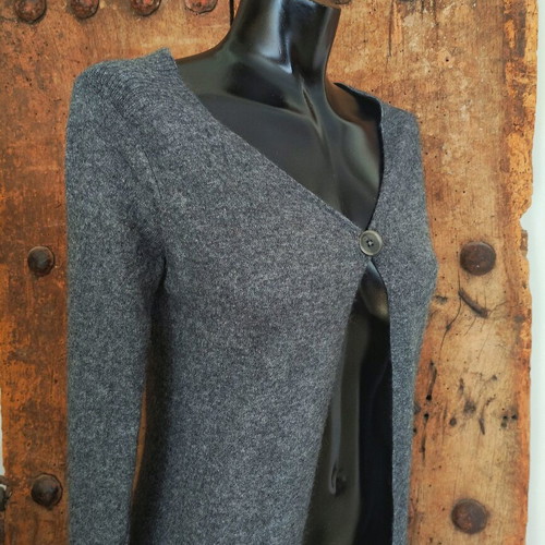 Vintage Italian cashmere angora cardigan like new, grey, size S