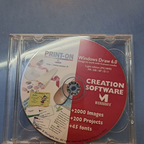 Windows Draw 6.0 software CD like new