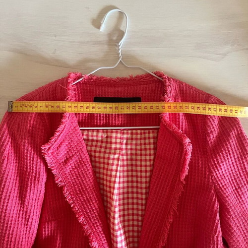 Zara jacket fuchsia with checked lining like new, size XS