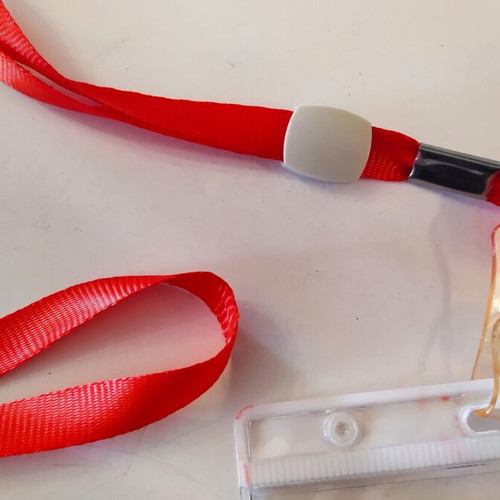 Conference badge holders used, pack of 9, 9x6cm with red lanyard
