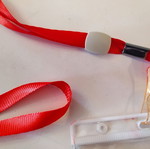 Conference badge holders used, pack of 9, 9x6cm with red lanyard