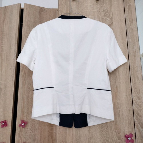 White jacket with blue trim like new, size M